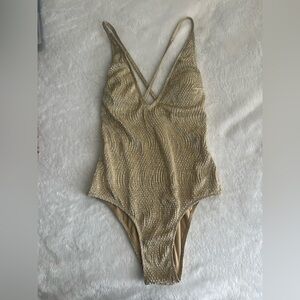 H&M Gold Shimmer Swimsuit